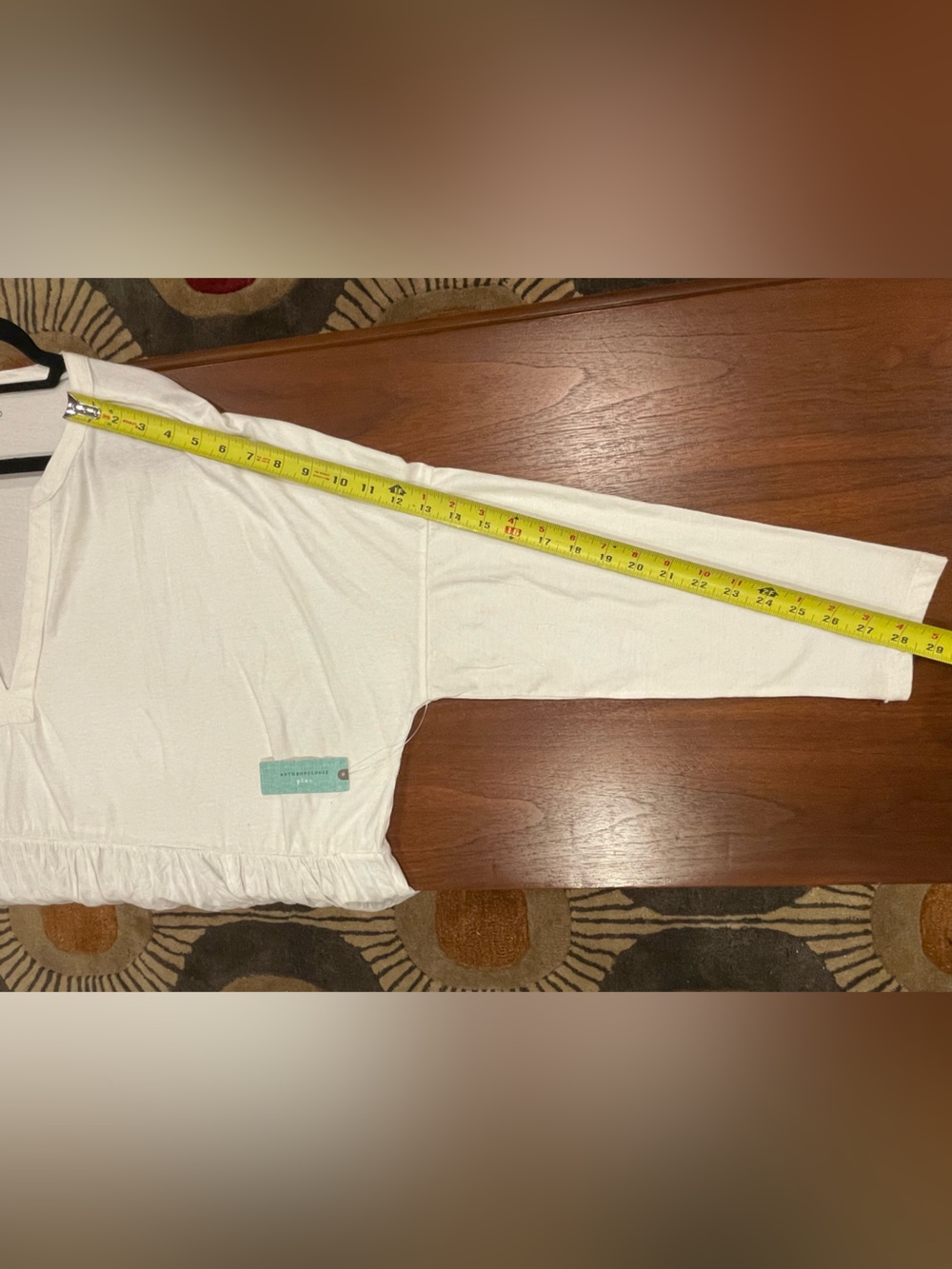 NWT Anthropologie Pilcro White V-Neck Gathered Babydoll Tunic plus size 1X - Picture 7 of 9